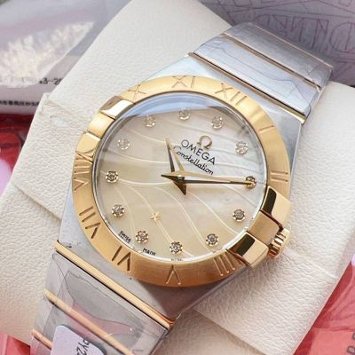 Omega 4th Constellation 27MM 18K Gold 1376 Quartz Movement White Dial Lady Watch
